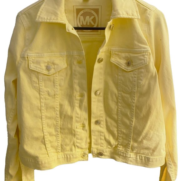 Michael Kors Denim Crop Jacket / Yellow / Small - Picture 7 of 7